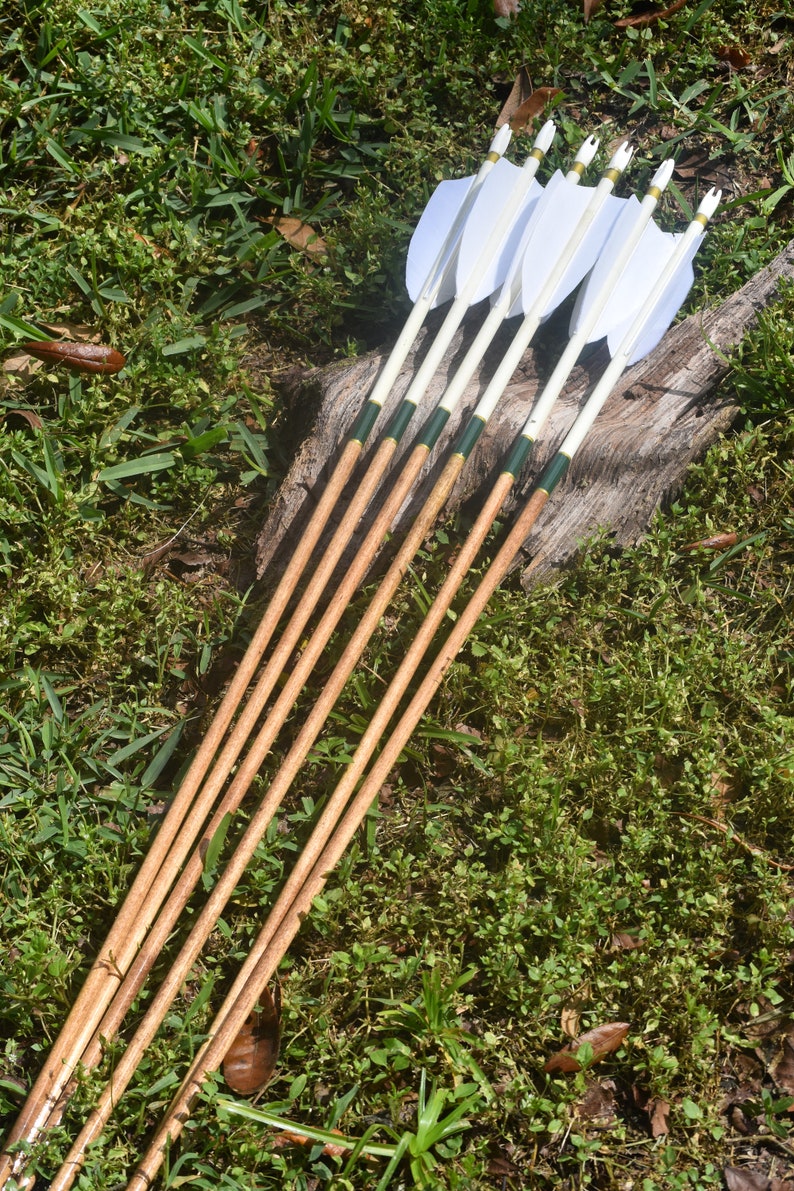 Archery Arrows Traditional Wood Arrows With White Dip and Etsy