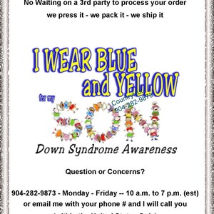T-shirt - DOWN SYNDROME awareness - I Wear Blue and Yellow for my SON