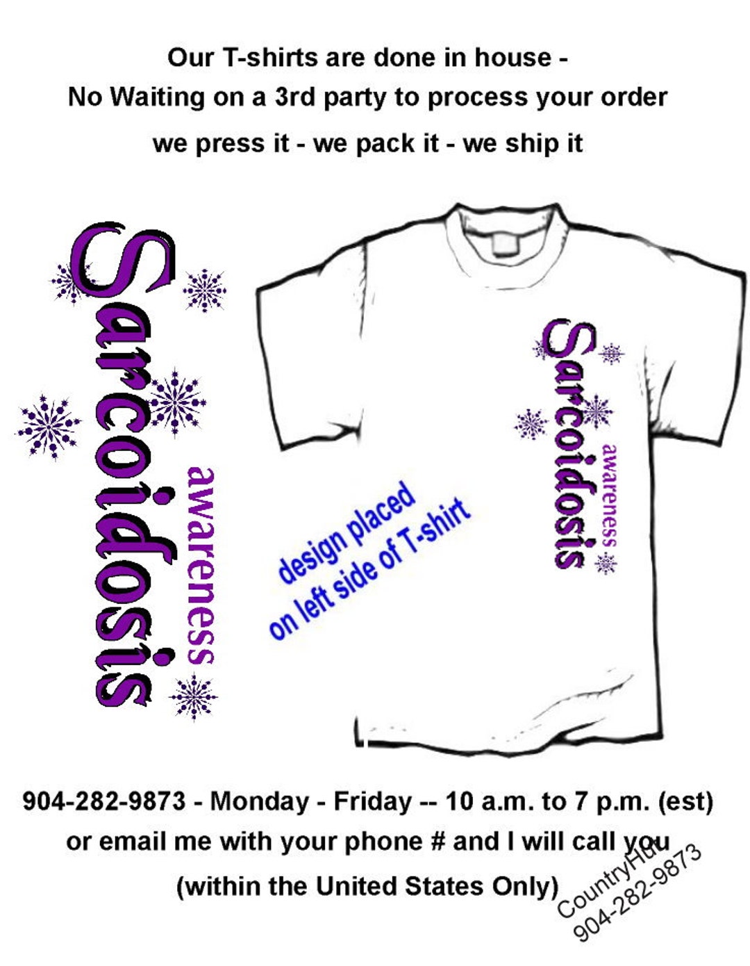 T-shirt SARCOIDOSIS Awareness / Left Chest / Yth