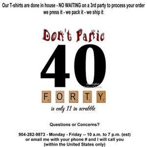 T-shirt - SCRABBLE - Don&#39;t Panic - # is only ? in scrabble - Custom Birthday Tee