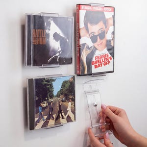 CD Wall Display | Adjustable CD Holder & Wall Mount | Invisible CD Display or Shelf Stand | CollectorMount