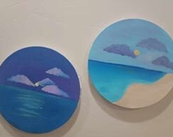 Beach - day and night- paintings