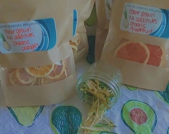 Organic dehydrated lemon,limes, oranges, and grapefruit