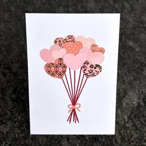 Heart Bouquet Card SVG, Valentine Heart Bouquet Card Digital File, Mother's Day Heart Bouquet SVG, Cricut / Silhouette Paper Cutting File
