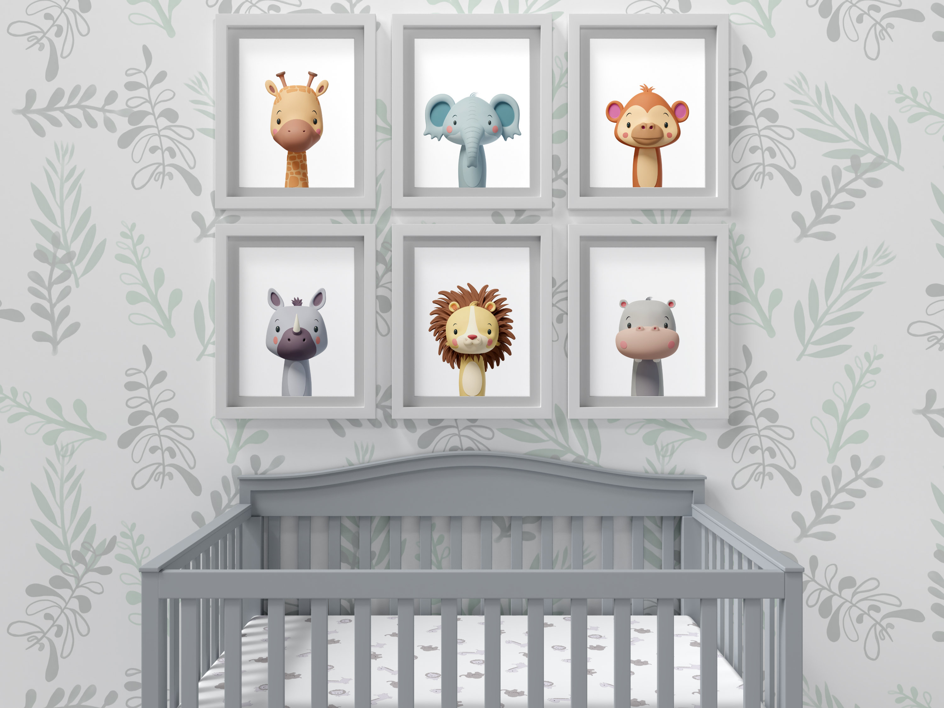 Safari Baby Animal Nursery Set I Print Set of 6 Printable Etsy