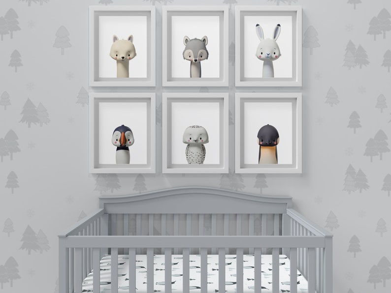 Arctic Animal Nursery Set II Print Set of 6 Printable Etsy