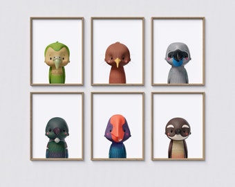 New Zealand Birds I Prints: Nursery Wall Art Set (Digital Download)