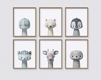 Arctic Animal I Prints: Nursery Wall Art Set (Digital Download)