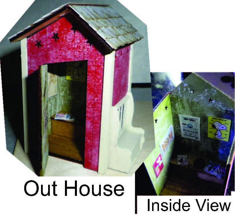 Out House Kit, with a Side Bench Quarter Scale or O Scale
