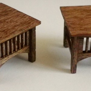 Stickley Style End Tables - 2 per  Kit - Quarter Inch Scale