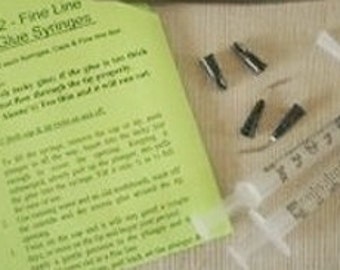 Glue Syringe and Extra Fine Tips for Glue application - 2 per kit with Instructions