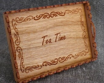 Tea Tray - one inch scale Cherrywood