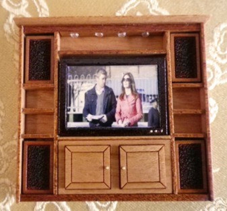 Entertainment Center Kit with TV and 4 speakers Quarter Scale image 1