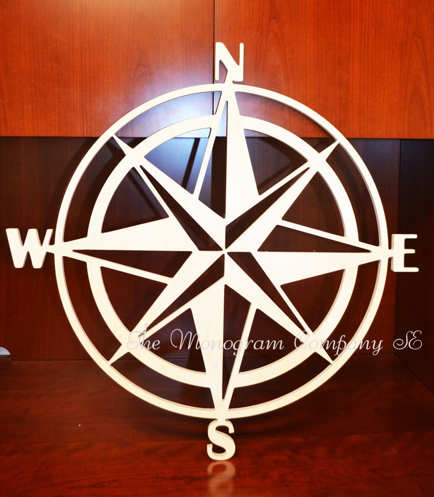 Nautical Compass Wall Hanging Home Decor Wood Compass Etsy