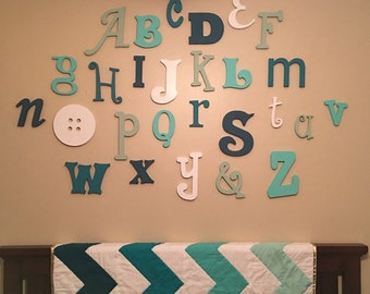 Alphabet Letters | Wood Letters | Wooden Alphabet Decor | Birthday Gift | Family  Sign Farmhouse Sign