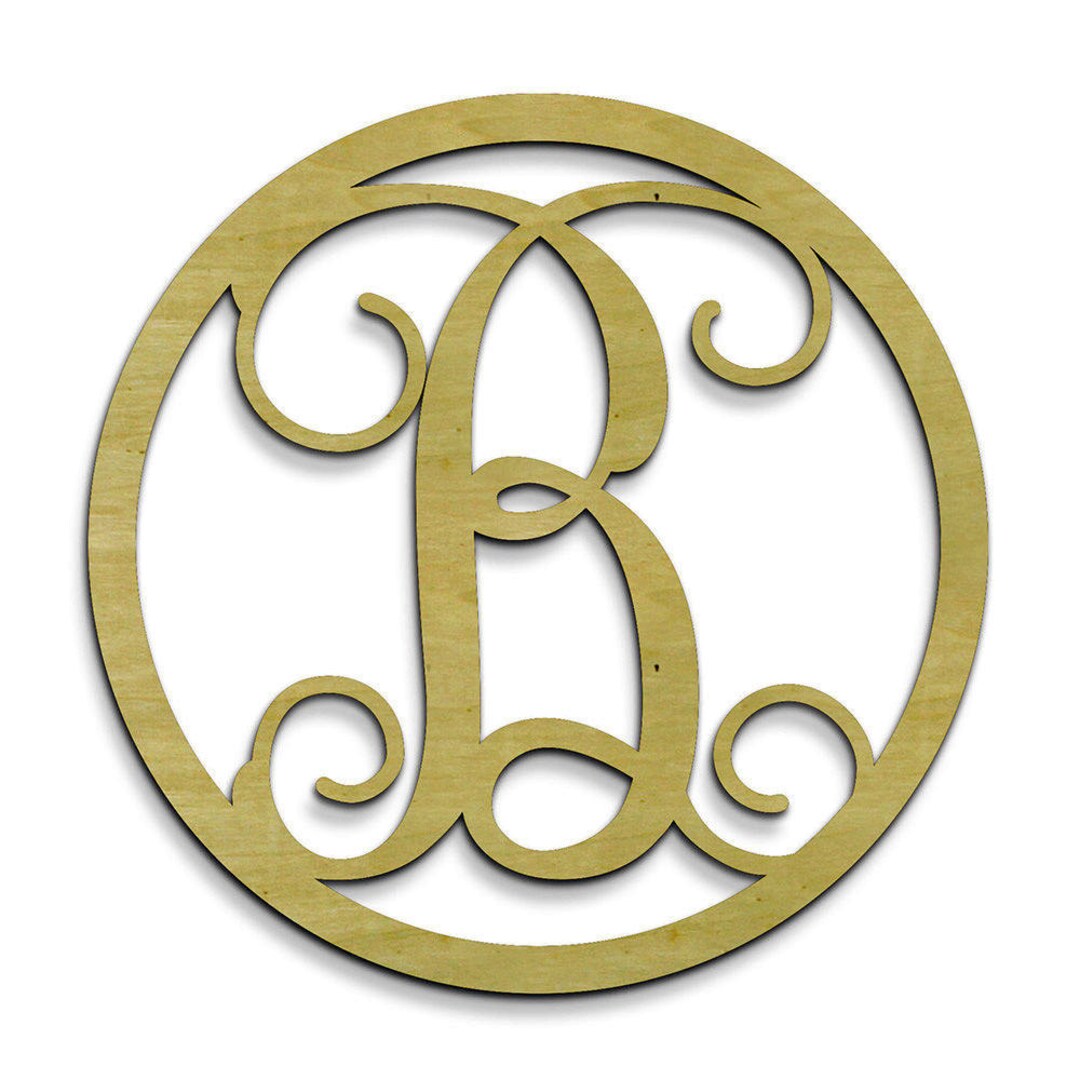 Unfinished Wooden Monogram Single Letter Initial Circle - Etsy
