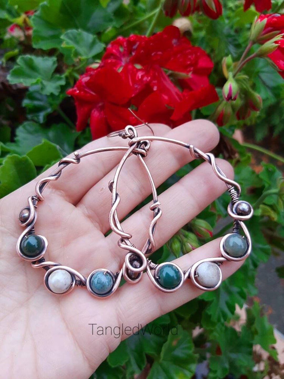 Hoop Earrings,hoop Copper Earrings,handmade Copper Earrings With