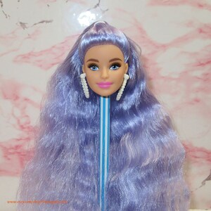 New Barbie Extra 6 Doll Head Lilac Hair for Customization OOAK Repaint Reroot Replacement Parts Repair TheSupplyLoft1 image 1