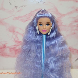 New Barbie Extra 6 Doll Head Lilac Hair for Customization OOAK Repaint Reroot Replacement Parts Repair TheSupplyLoft1 image 3