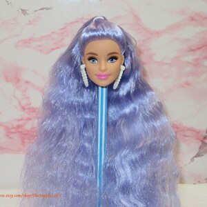 New Barbie Extra 6 Doll Head Lilac Hair for Customization OOAK Repaint Reroot Replacement Parts Repair TheSupplyLoft1 image 2