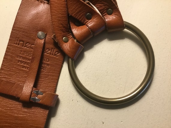 Ceinture Femme En Cuir Tissé Linea Pelle - Marron, Taille S, Largeur 2 1/2 Pouces
