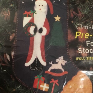 Kit de medias de fieltro precortadas para Navidad de Bernat de los años 70, colección de Stephanies, decoración navideña