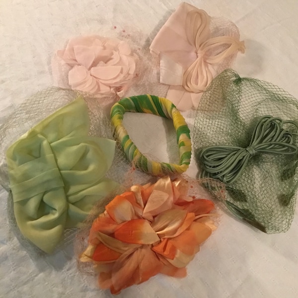 Mid century bridal hats veils wedding hair accessories cos play movie props netting flowers