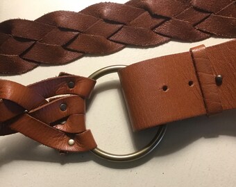 LINEA PELLE Belt Vintage Belt Brown Leather Belt Women display picture 1