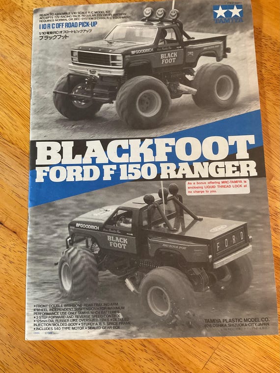 1986 Tamiya Blackfoot Ford F150 Remote Control Toy Car Instruction