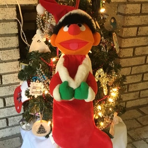 1998 アーニー クリスマス ストッキング 子ども向けテレビ ワークショップ セサミ ストリート マペット ジム ヘンソン プロダクション デコレーション