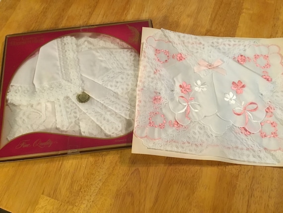 Vintage two packages ladies hankies nylon cotton … - image 1