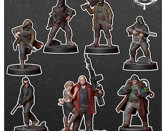Mercenaries | Post Apocalypse Minis by Vermillion | 3D Printed Wargaming Proxies