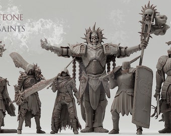 Iron Saints | Heavily Armored Warriors by Realsteone | 3D Printed Wargaming Proxies