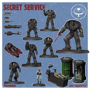 Secret Service | Post Apocalypse Minis by Vermillion | 3D Printed Wargaming Proxies