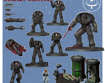 Secret Service | Post Apocalypse Minis by Vermillion | 3D Printed Wargaming Proxies