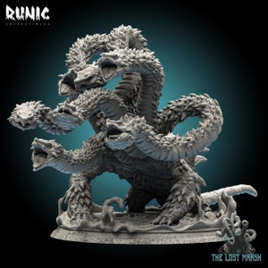 Snapping Turtle Hydra | Swamp Beast from Runic Collectibles | RPG 3D Printed Wargaming Proxies