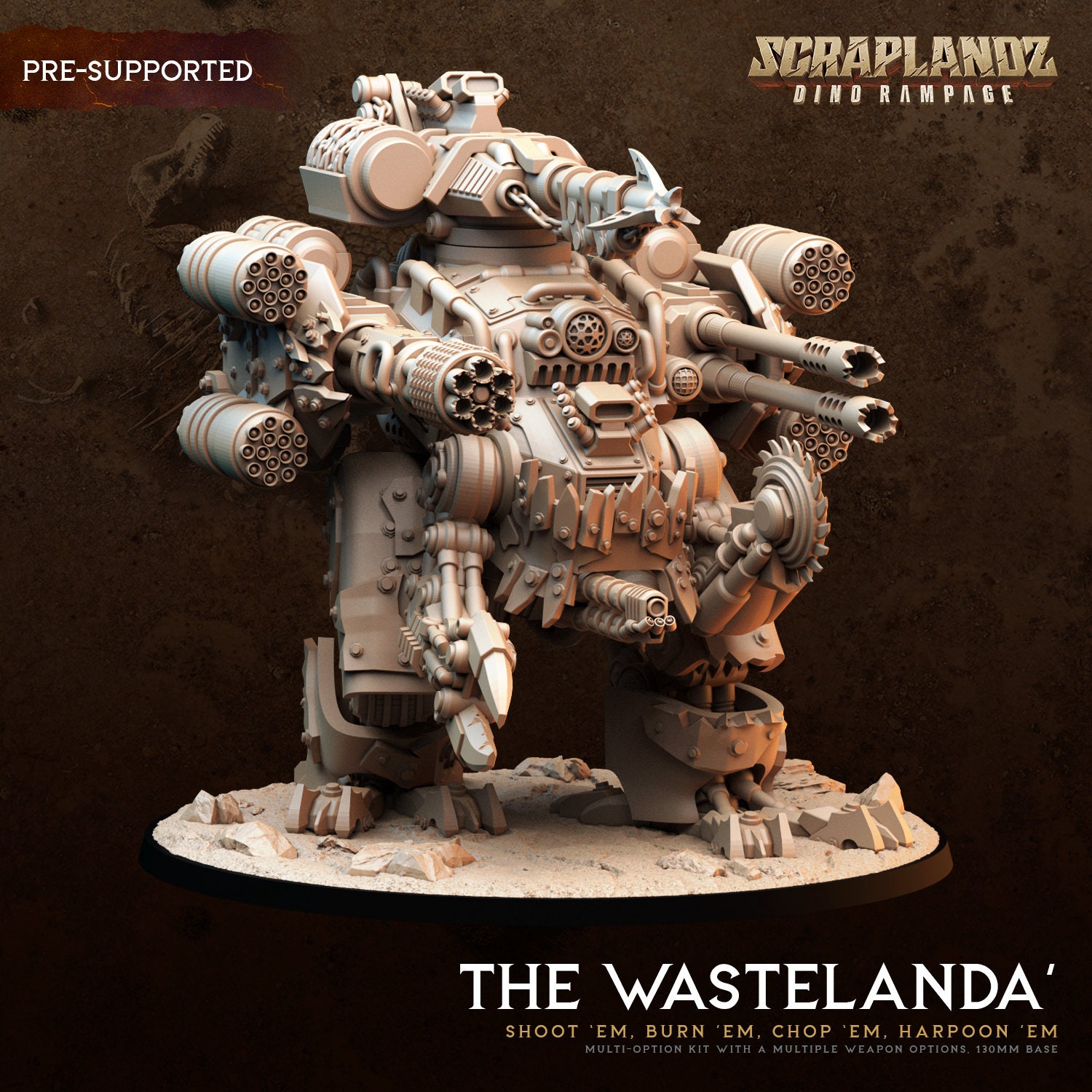 Wastelanda | Mekanized Ork Walker by Dark Gods | 3D Printed