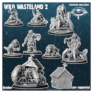 Wild Wasteland 2 | Post Apocalypse Minis by Vermillion | 3D Printed Wargaming Proxies