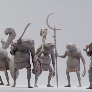 Albus | Frog Folk of the Eldest Rings by Realsteone | 3D Printed Wargaming Proxies
