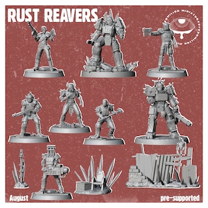 Rust Reavers | Post Apocalypse Minis by Vermillion | 3D Printed Wargaming Proxies
