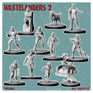Wastelanders 2 | Post Apocalypse Minis by Vermillion | 3D Printed Wargaming Proxies