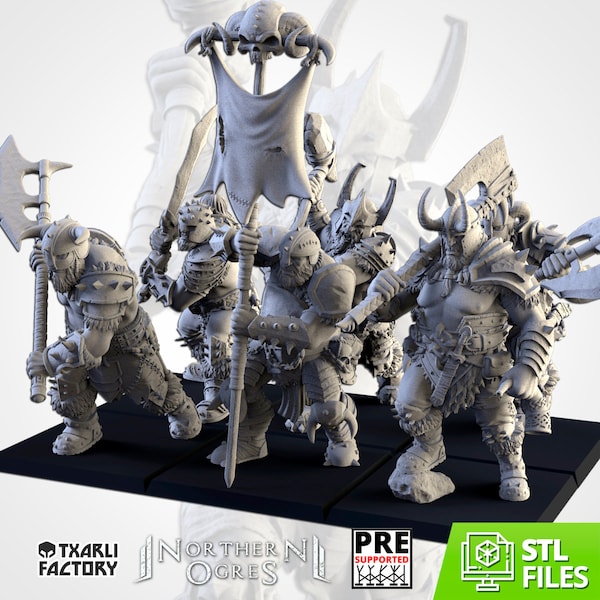 Northern Warriors | Big Armored Ogres by Txarli | 3D Printed Wargaming Proxies