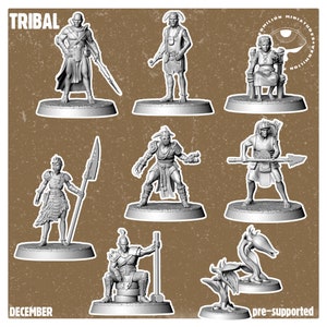 Tribal | Post Apocalypse Minis by Vermillion | 3D Printed Wargaming Proxies
