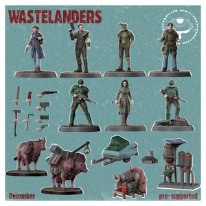Wastelanders | Post Apocalypse Minis by Vermillion | 3D Printed Wargaming Proxies