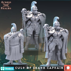 Cult of Death Pinup Captain | Strict Discipline from Across the Realms | 3D Printed Wargaming Proxies