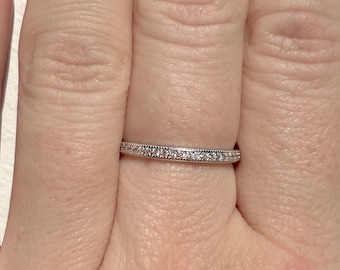 Sterling Silver Eternity Band: 2mm CZ Stackable Ring