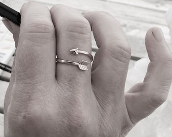Arrow Wrap Around Midi Stack Ring 925 Sterling Silver Size 4-10