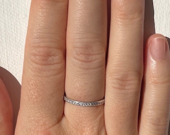 Sterling Silver Eternity Stack Band: 2mm CZ Stackable Ring