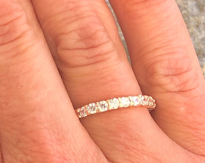 Rose Gold Cubic Zirconia Eternity Ring