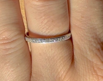 Sterling Silver Milgrain Eternity Stack Band: 2mm CZ Stackable Ring